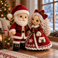 Crochet Christmas Santa & Mrs. Claus Amigurumi Doll Pattern Set