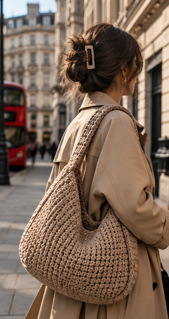 Crochet Hobo Bag Pattern PDF – 3 Sizes | Easy DIY Shoulder Bag