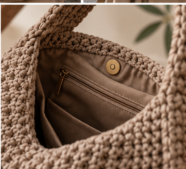 Crochet Hobo Bag Pattern PDF – 3 Sizes | Easy DIY Shoulder Bag